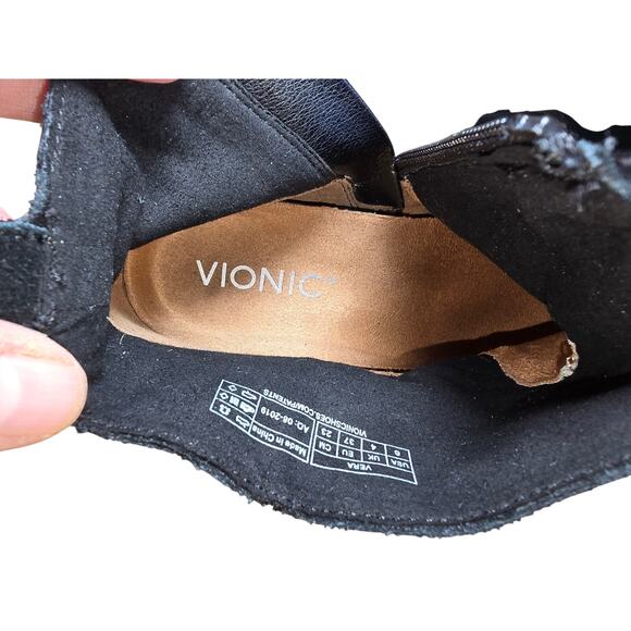 Vionic Vera Black Suede Water Resistant Ankle Boots Booties - Womens Sz 6 - Picture 6 of 7